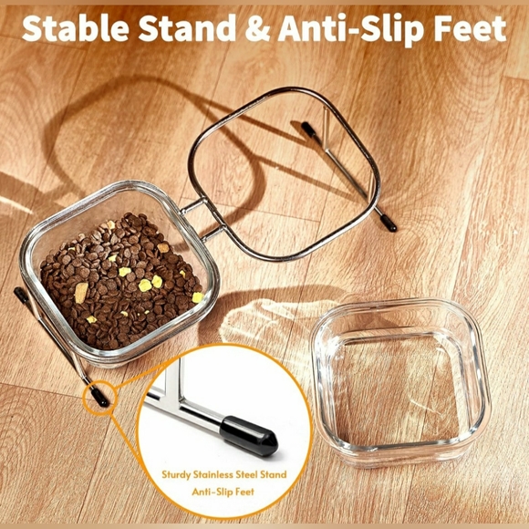 SOLD- Cat Glass Bowl Set - Picture 3 of 7